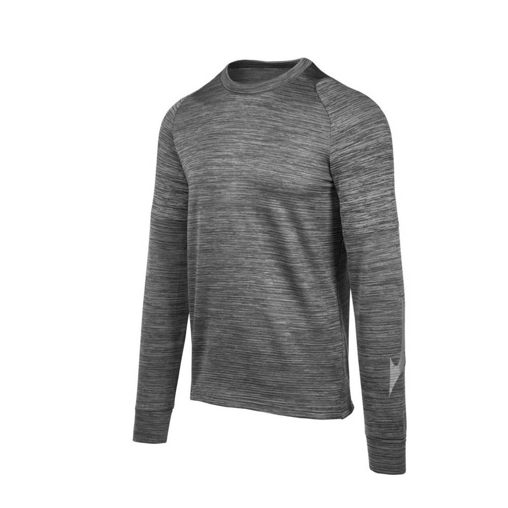 Camisetas Mizuno Velocity Long Sleeve Crew Hombre Gris Ofertas INUC-27891